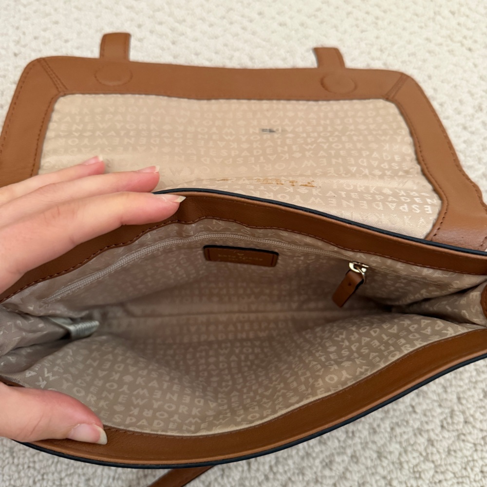 Kate Spade Tan Leather Crossbody Bag with Buckle Accents - Picture 6 of 6